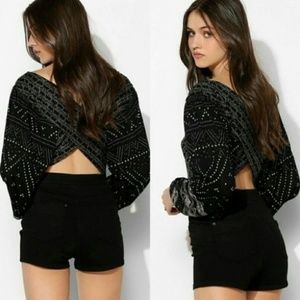 Long Sleeve Boho Crop Top